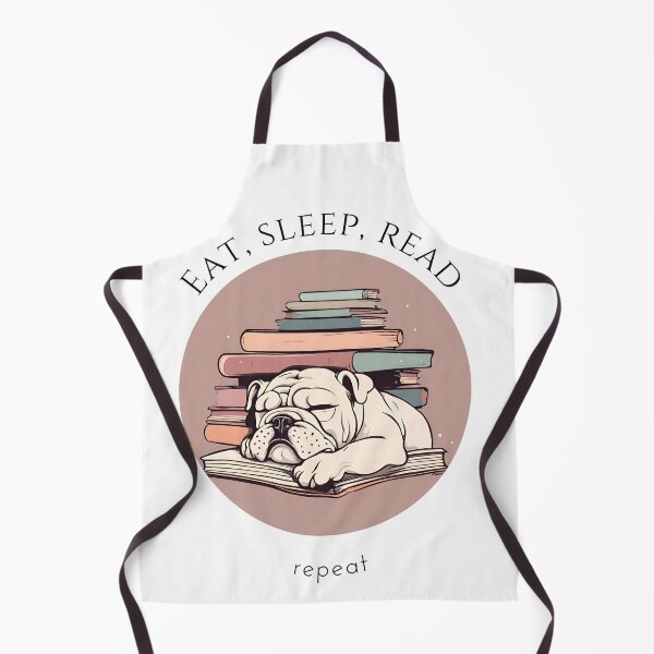 Item preview, Eat sleep read repeat books bookwarm booklover funny cute sleeping bulldog dog designed and sold by SoulfulT.
