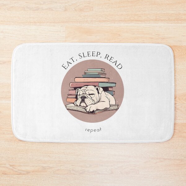 Item preview, Eat sleep read repeat books bookwarm booklover funny cute sleeping bulldog dog designed and sold by SoulfulT.