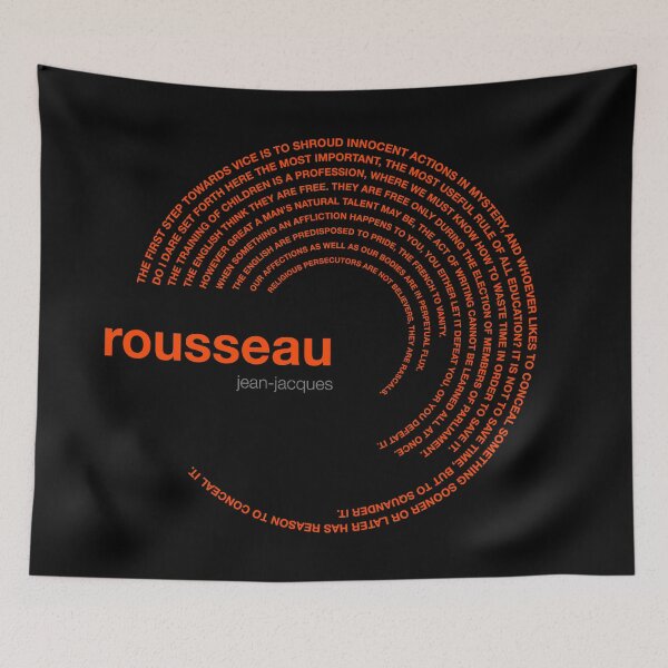 Item preview, Jean-jacques Rousseau famous quotes poster [orangered] designed and sold by CMYKStudio.