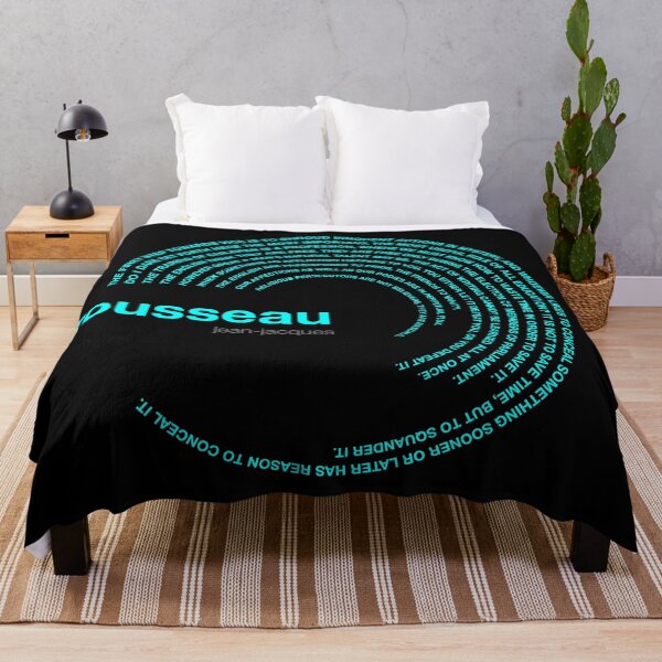 Item preview, Jean-jacques Rousseau famous quotes poster [aqua] designed and sold by CMYKStudio.