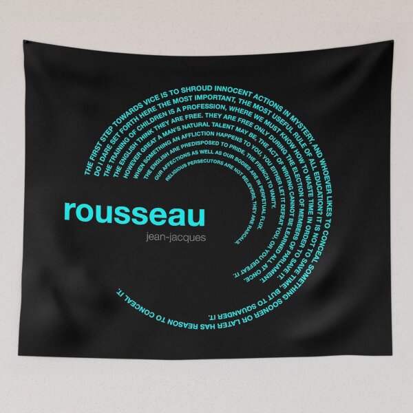 Item preview, Jean-jacques Rousseau famous quotes poster [aqua] designed and sold by CMYKStudio.