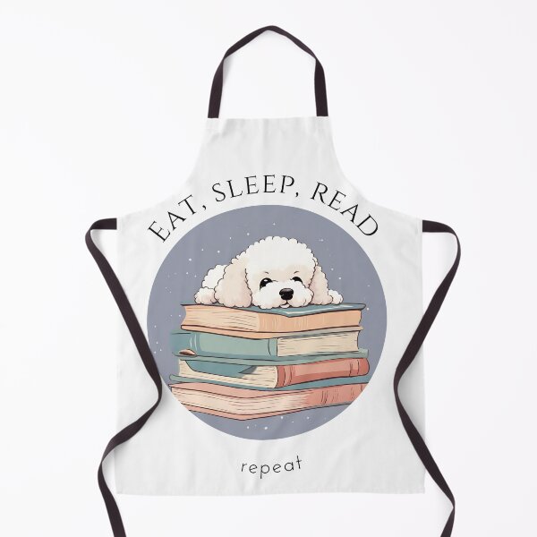Item preview, Eat sleep read repeat books bookwarm booklover funny cute bichon fraise dog designed and sold by SoulfulT.