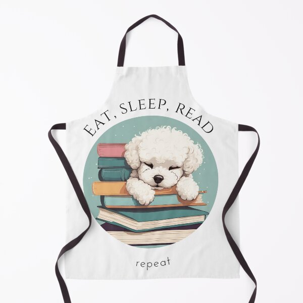 Item preview, Eat sleep read repeat books bookwarm booklover funny cute sleeping bichon fraise dog designed and sold by SoulfulT.
