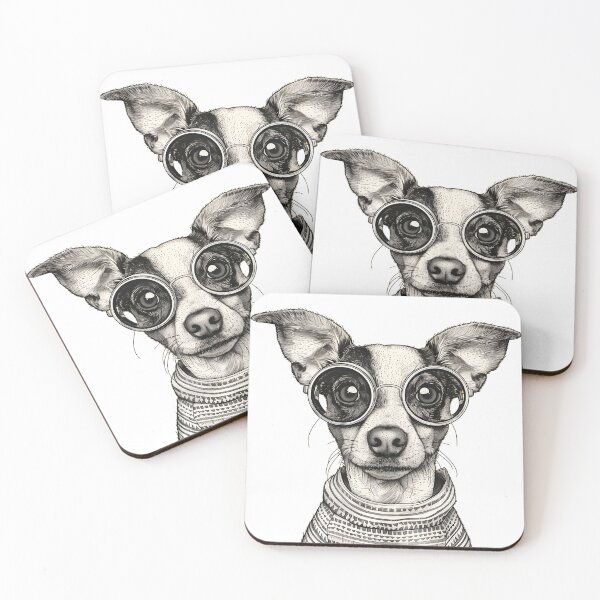 Item preview, Sophisticated Canine - Chic Dog Portrait with Glasses designed and sold by ElegantQuirk.