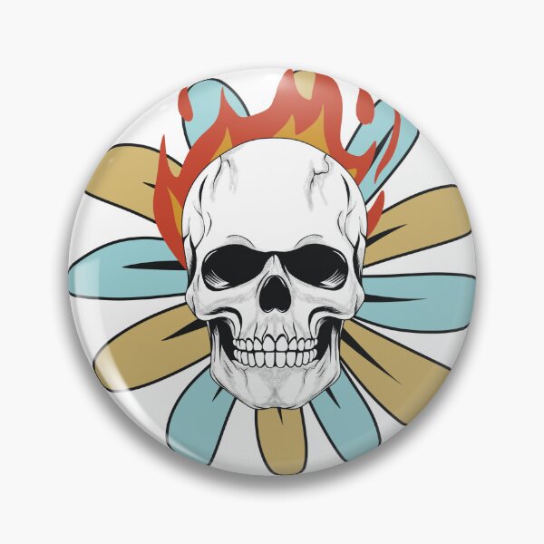 Item preview, skull with a fire and flower designed and sold by misbahsiro.