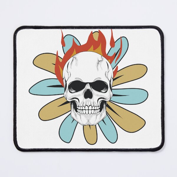 Item preview, skull with a fire and flower designed and sold by misbahsiro.