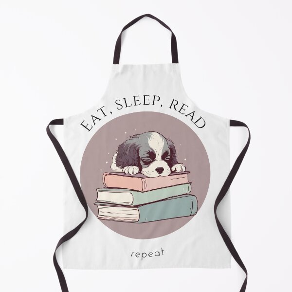 Item preview, Eat sleep read repeat books bookwarm booklover funny cute sleeping king charles spaniel dog designed and sold by SoulfulT.