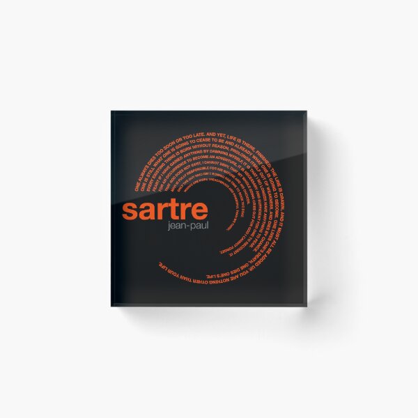 Item preview, Jean-paul Sartre famous quotes poster [orangered] designed and sold by CMYKStudio.