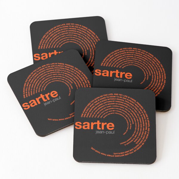 Item preview, Jean-paul Sartre famous quotes poster [orangered] designed and sold by CMYKStudio.