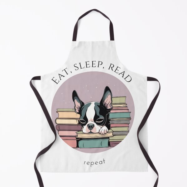 Item preview, Eat sleep read repeat books bookwarm booklover funny cute boston terrier dog designed and sold by SoulfulT.