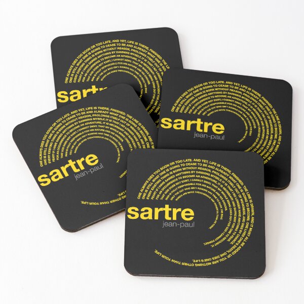 Item preview, Jean-paul Sartre famous quotes poster [gold] designed and sold by CMYKStudio.