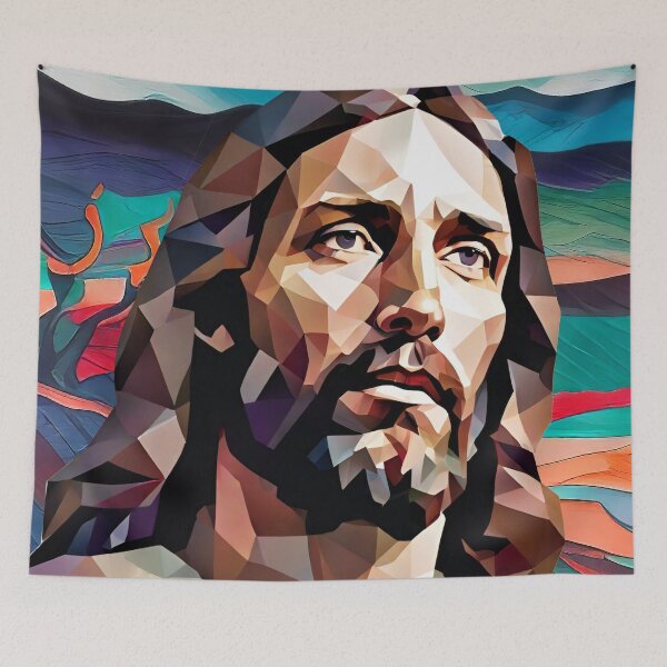Item preview, Bible verses about strength - Mark 5:36 - Contour Art of Red Skies and Blue Mountains designed and sold by ZenReiArt.