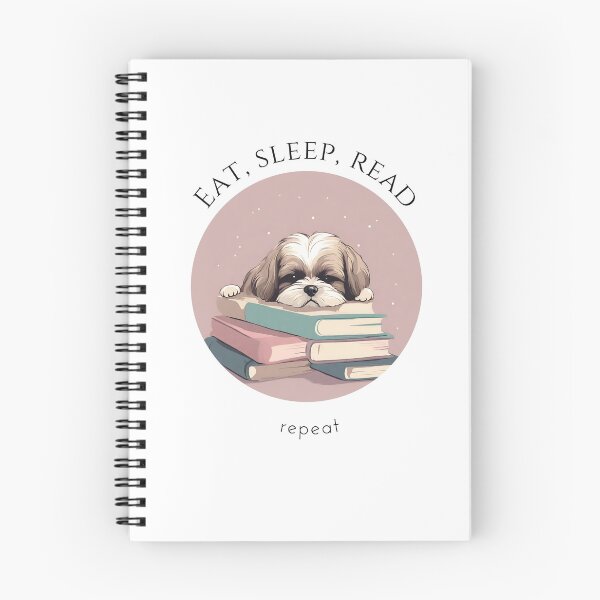 Item preview, Eat sleep read repeat books bookwarm booklover funny cute shiz tzu dog designed and sold by SoulfulT.