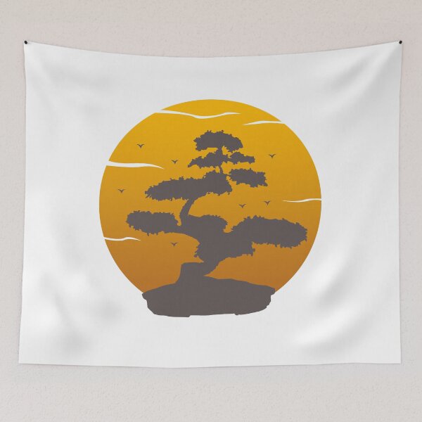 Item preview, Bonsai Tree Japanese Calligraphy Circle Buddhist Zen Sunset designed and sold by CreativeStrike.