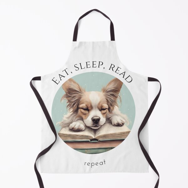 Item preview, Eat sleep read repeat books bookwarm booklover funny cute papillon dog designed and sold by SoulfulT.