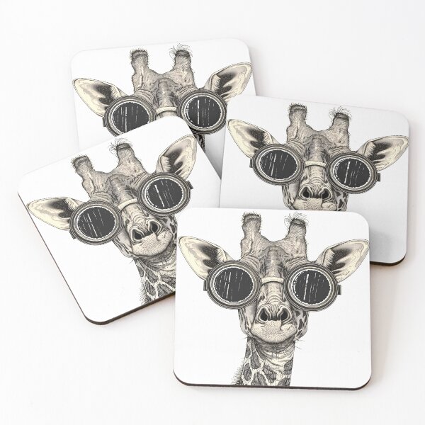 Item preview, Scholarly Safari - The Geeky Giraffe Portrait designed and sold by ElegantQuirk.