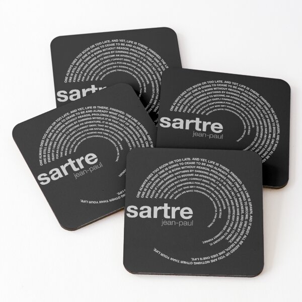 Item preview, Jean-paul Sartre famous quotes poster [silver] designed and sold by CMYKStudio.