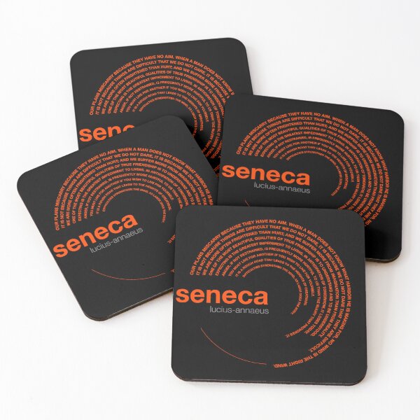 Item preview, Lucius-annaeus Seneca famous quotes poster [orangered] designed and sold by CMYKStudio.