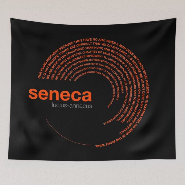 Item preview, Lucius-annaeus Seneca famous quotes poster [orangered] designed and sold by CMYKStudio.