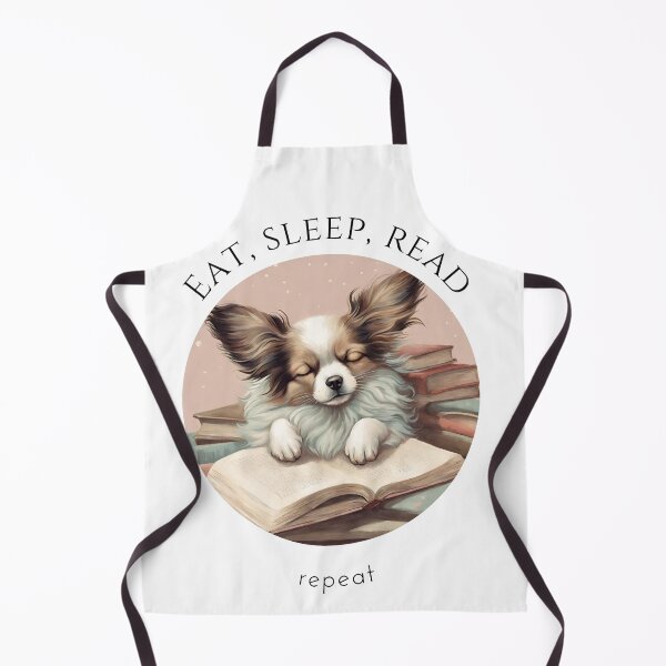 Item preview, Eat sleep read repeat books bookwarm booklover funny cute slepping papillon dog designed and sold by SoulfulT.
