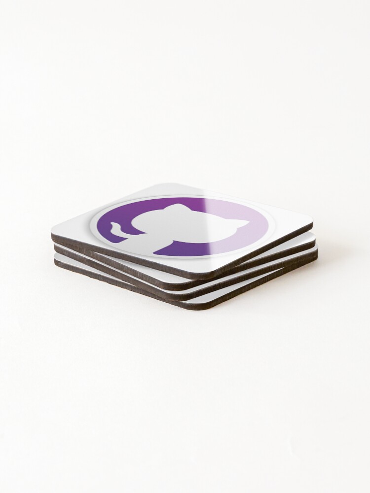 Thumbnail 4 of 5, Coasters (Set of 4), github git purple sticker designed and sold by developerfriday.