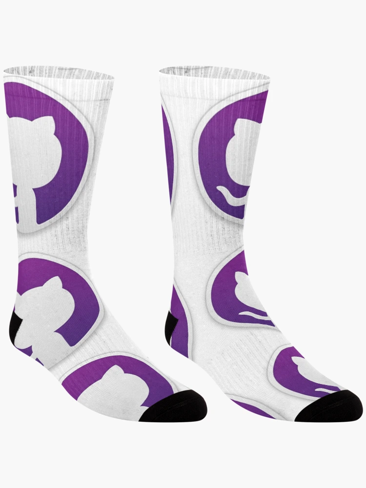 Thumbnail 3 of 5, Socks, github git purple sticker designed and sold by developerfriday.
