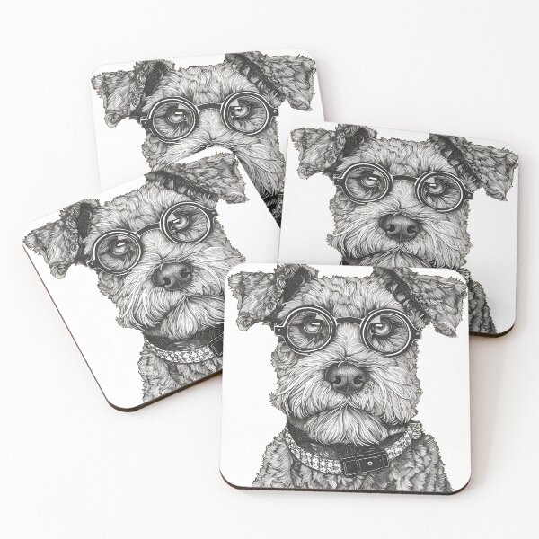 Item preview, Spectacled Scholar Schnauzer - Canine Intellect Portrait designed and sold by ElegantQuirk.
