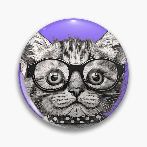 Item preview, Scholarly Whiskers - Wise Kitten with Glasses designed and sold by ElegantQuirk.