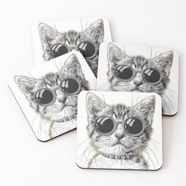 Item preview, Sophisticated Whiskers - Chic Feline with Sunglasses Illustration designed and sold by ElegantQuirk.