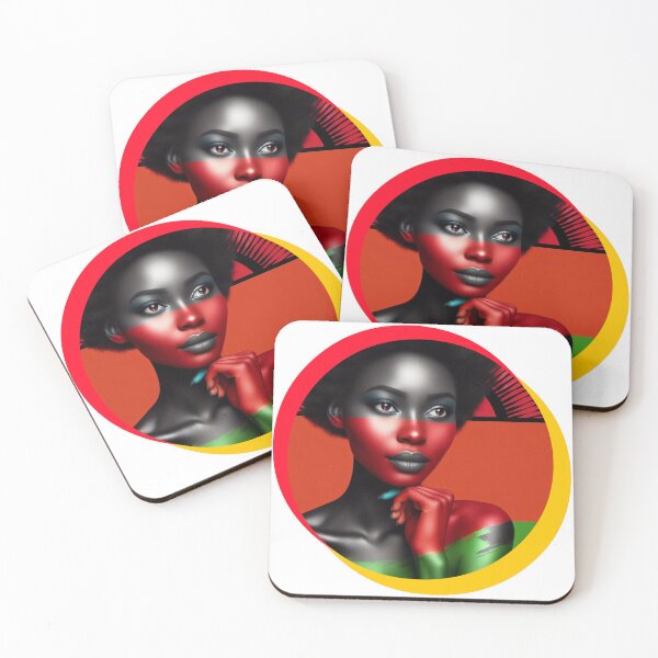 Item preview, Malawi Pride: African Lady Figurine in Malawi's Flag Colors designed and sold by chawezi.