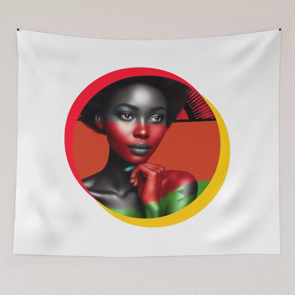 Item preview, Malawi Pride: African Lady Figurine in Malawi's Flag Colors designed and sold by chawezi.