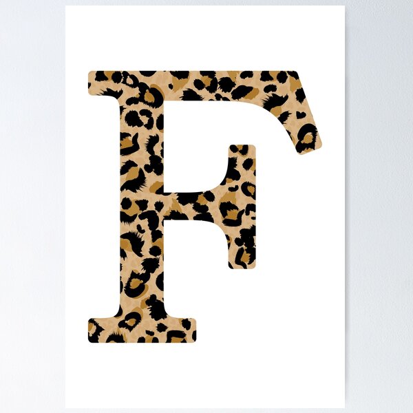Aperçu de l'œuvre lettre léopard - F. Cheetah Print. Imprimé léopard. Initial. créée et vendue par CoCoArt-Ua.