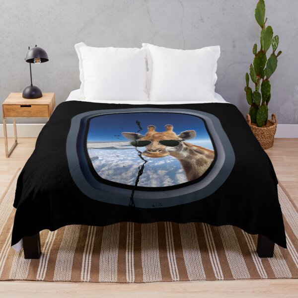 Item preview, Giraffe At Plane Window Funny Surrealistic design for Giraffe Lovers designed and sold by EddieBalevo.
