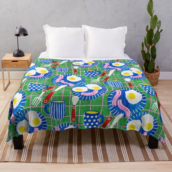 Item preview, Happy Breakfast Treats Retro Screen Print Style on Green designed and sold by micklyn.