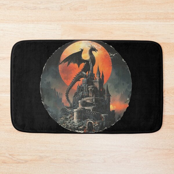 Item preview, Dragon on a Castle | Mountains | Classic 90s Fantasy Style designed and sold by FantasySoul.