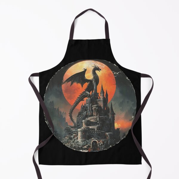 Item preview, Dragon on a Castle | Mountains | Classic 90s Fantasy Style designed and sold by FantasySoul.