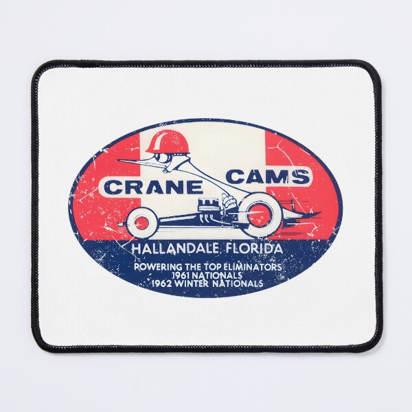 Item preview, 1962 Crane Cams Florida vintage drag racing. Burnout, distressed print. designed and sold by retropetrol.