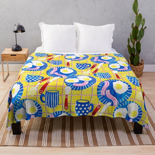 Item preview, Sunshine Yellow Happy Breakfast Treats Retro Screen Print Style designed and sold by micklyn.