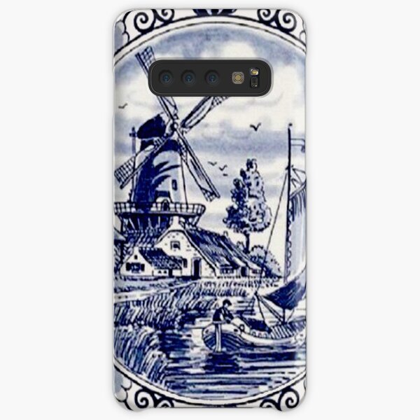 DUTCH BLUE DELFT: Vintage Windmill Print Samsung Galaxy Snap Case