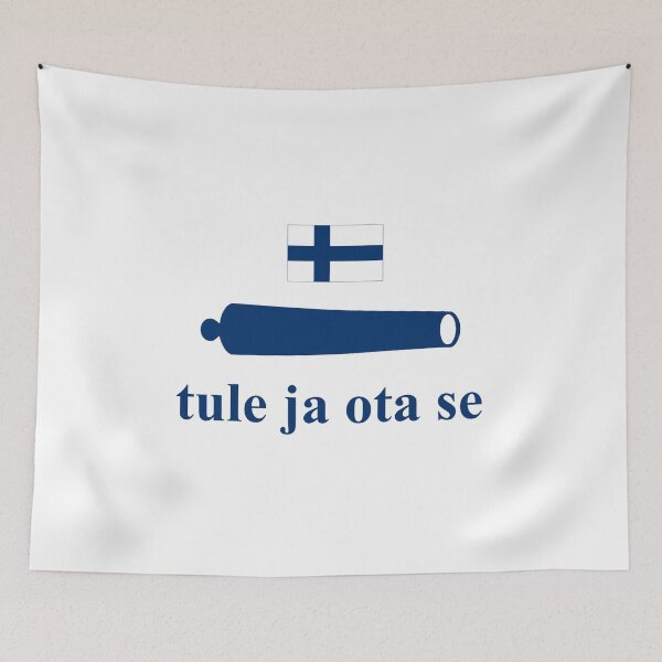 Item preview, Finnish National Dark Blue CATI Flag (Suomen kansallinen "tule ja ota se" -lippu) designed and sold by JonathanR1994.