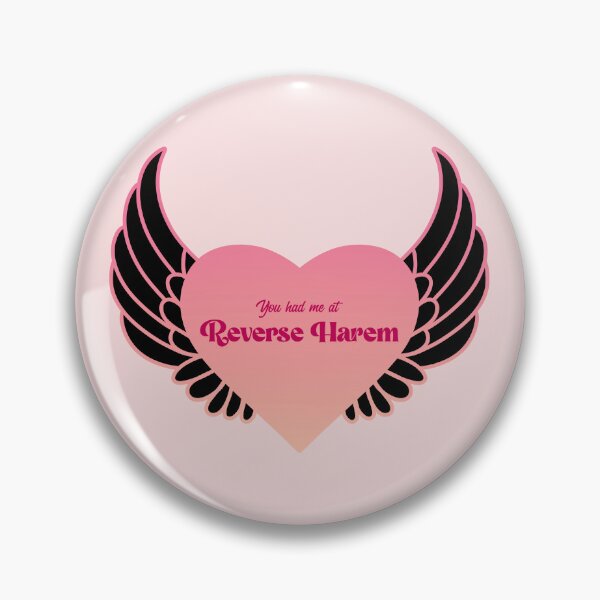 Item preview, You Had Me At Reverse Harem | Winged Heart | Peach and Black designed and sold by RomantasyRealm.