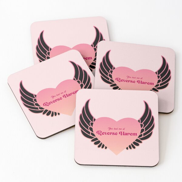 Item preview, You Had Me At Reverse Harem | Winged Heart | Peach and Black designed and sold by RomantasyRealm.