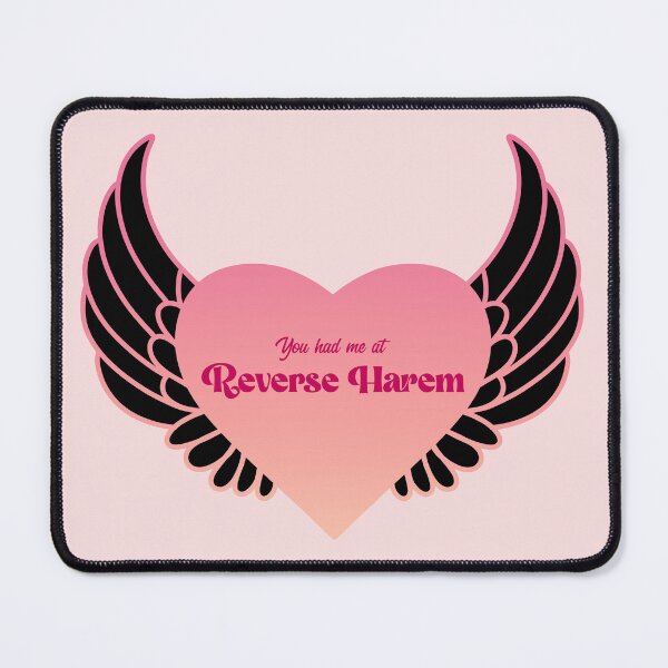 Item preview, You Had Me At Reverse Harem | Winged Heart | Peach and Black designed and sold by RomantasyRealm.
