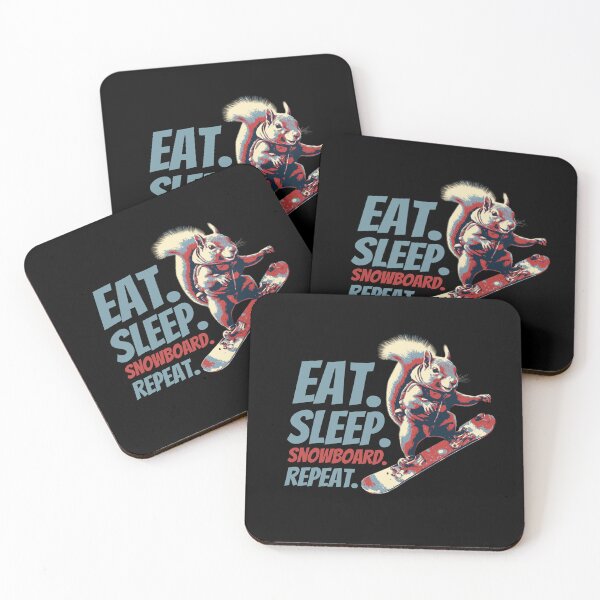 Item preview, Eat Sleep Snowboard Repeat Funny Squirrel Snowboarding designed and sold by TrueArtsStore.