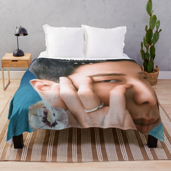 Item preview, BTS Namjoon 'MONOCHROME' Cute, Aesthetic Print, BTS RM Holding Flower, Blue Graphic Background. designed and sold by EpiphanyArt28.