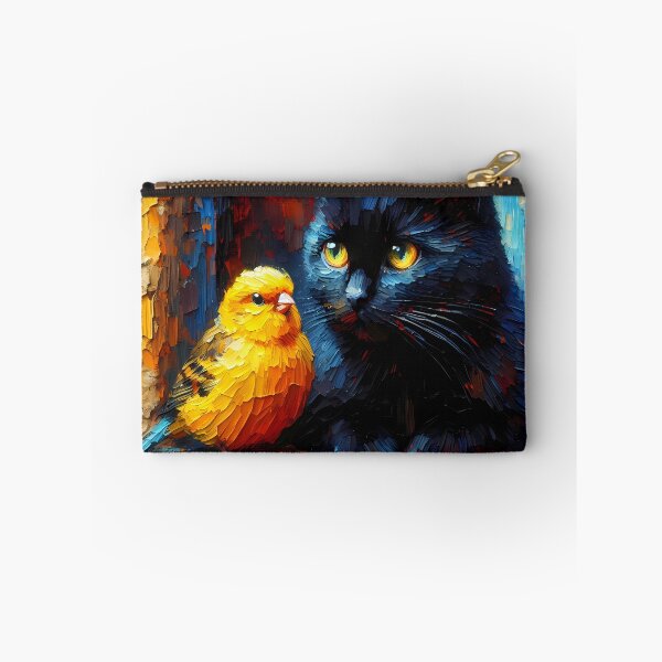 Item preview, Black cat and canary designed and sold by Vibranta Studio.