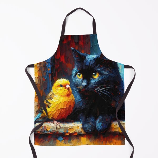 Item preview, Black cat and canary designed and sold by Vibranta Studio.