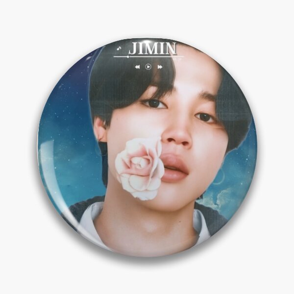 Item preview, BTS Jimin 'MONOCHROME' Cute, Aesthetic Print, BTS Jimin Holding Flower, Blue Graphic Background. designed and sold by EpiphanyArt28.