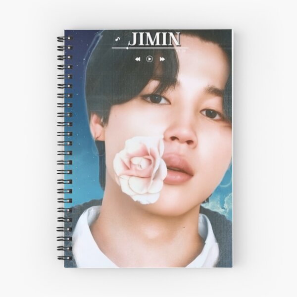 Item preview, BTS Jimin 'MONOCHROME' Cute, Aesthetic Print, BTS Jimin Holding Flower, Blue Graphic Background. designed and sold by EpiphanyArt28.