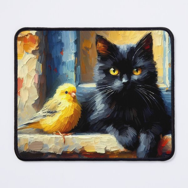 Item preview, Cat with canary designed and sold by Vibranta Studio.